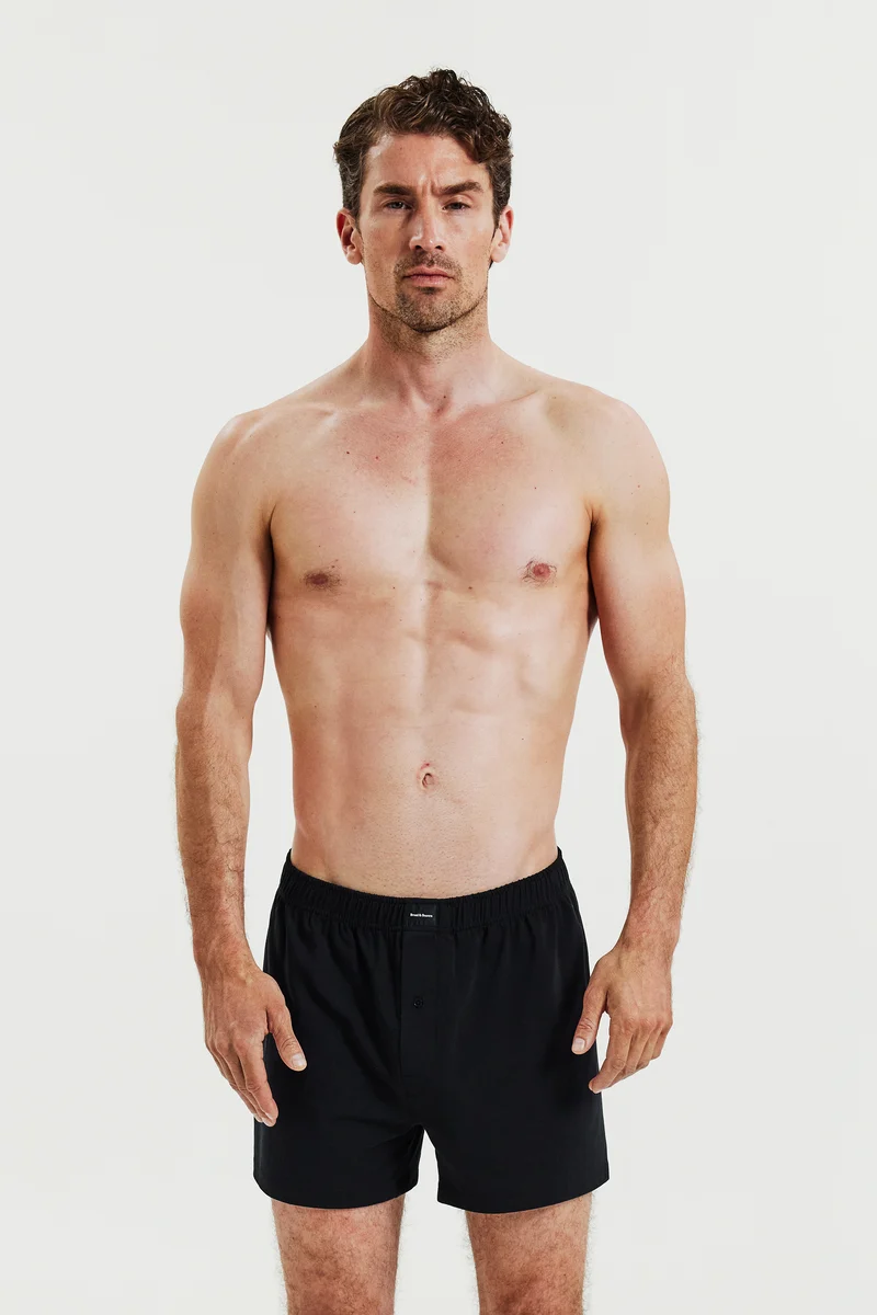 Jersey Boxer Shorts 2-Pack Black