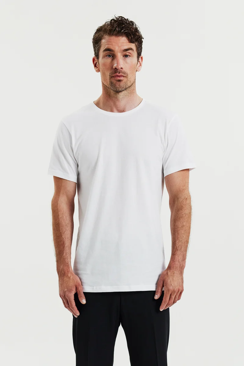 Crew-Neck Lightweigth Cotton 2-Pack Black