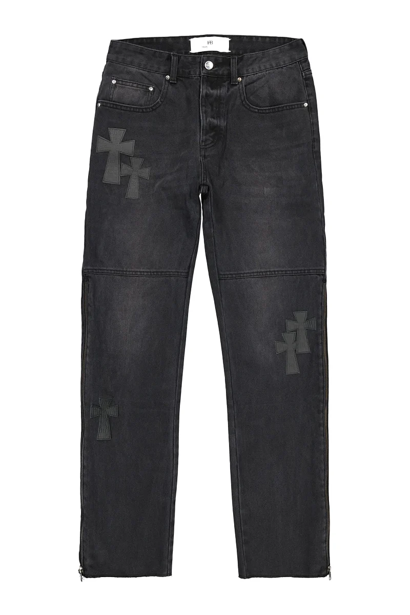 Fearless Blood JEANS FB-STRAIGHT-ZIP ZWART