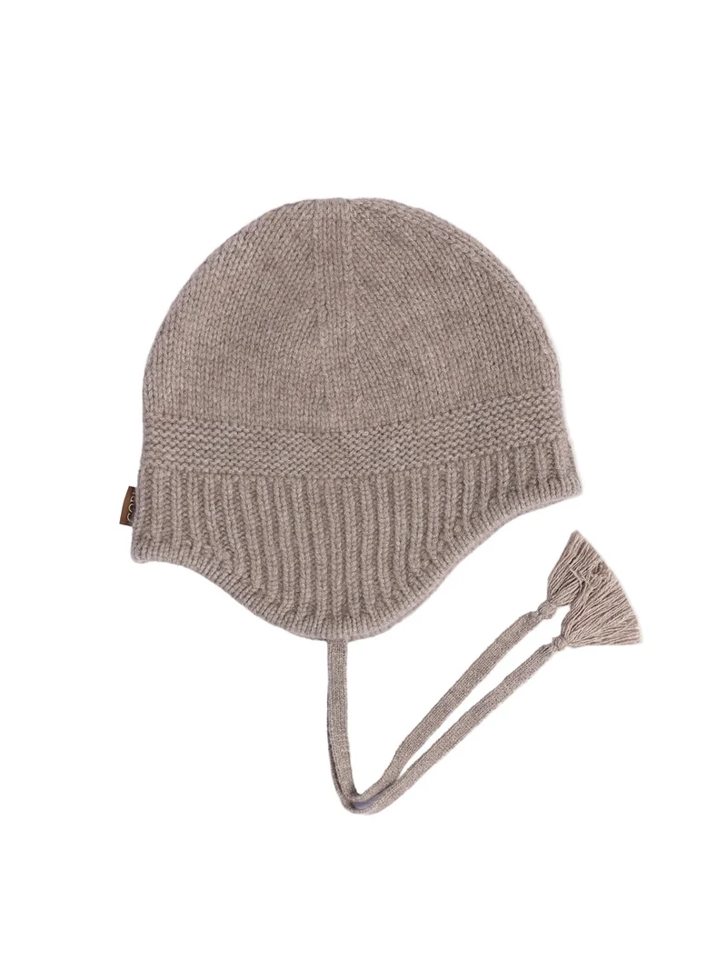 Natural Color Ultimate Warmth Knit Tie Hat
