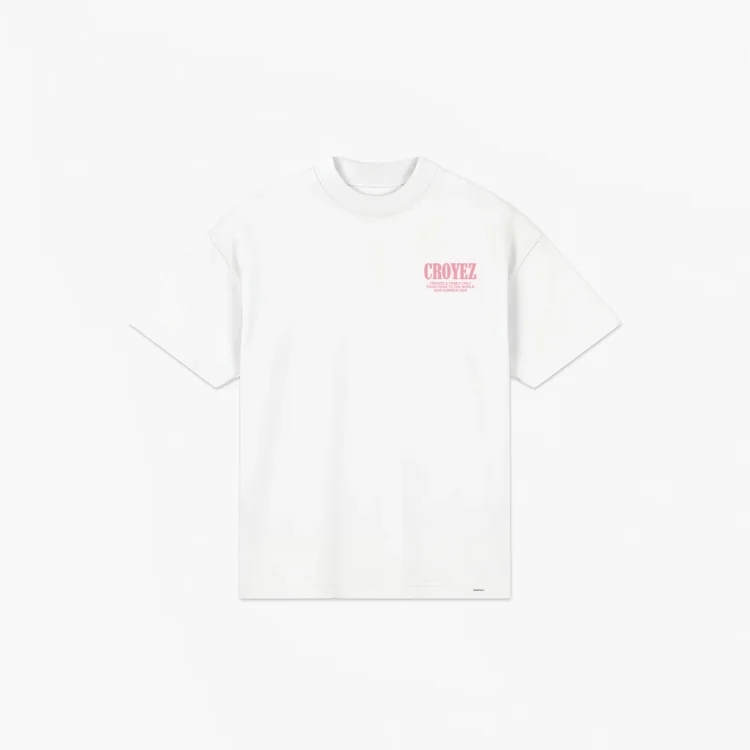 CROYEZ T-SHIRT FLOWER AND HEART T-SHIRT WIT