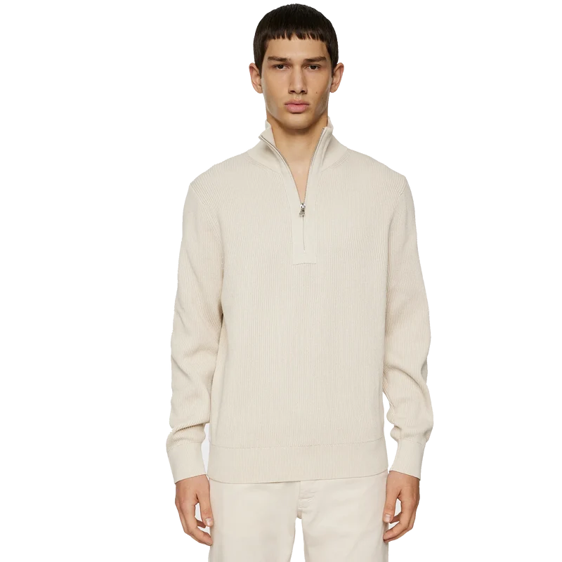 Alex Half Zip Knitted Sweater Moonbeam