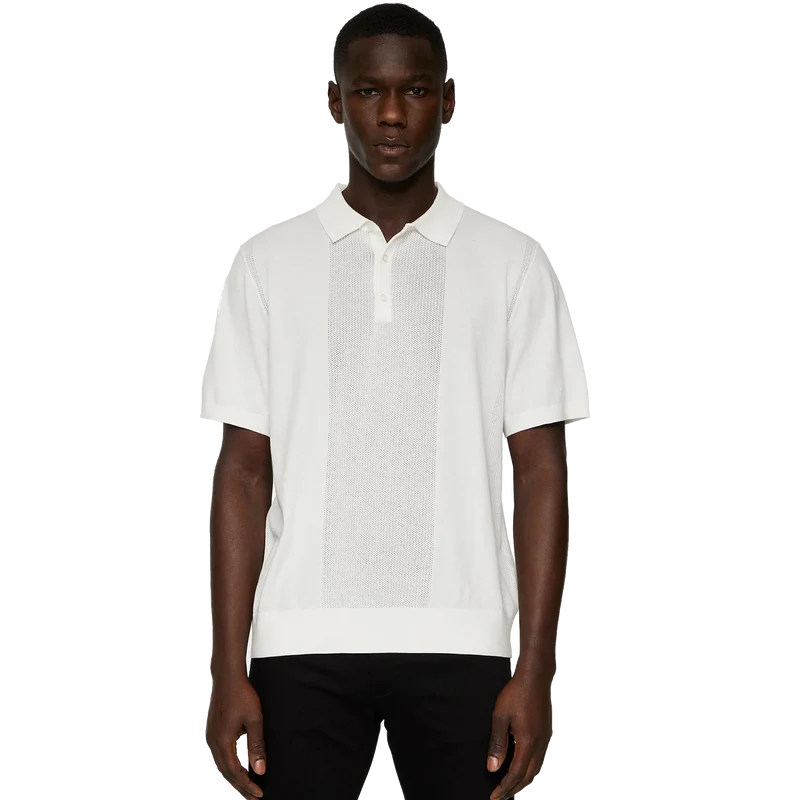 Reymond Solid Stripe Polo White