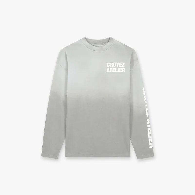 CROYEZ T-SHIRT SPRAYED ATELIER LONGSLEEVES L-GRIJS