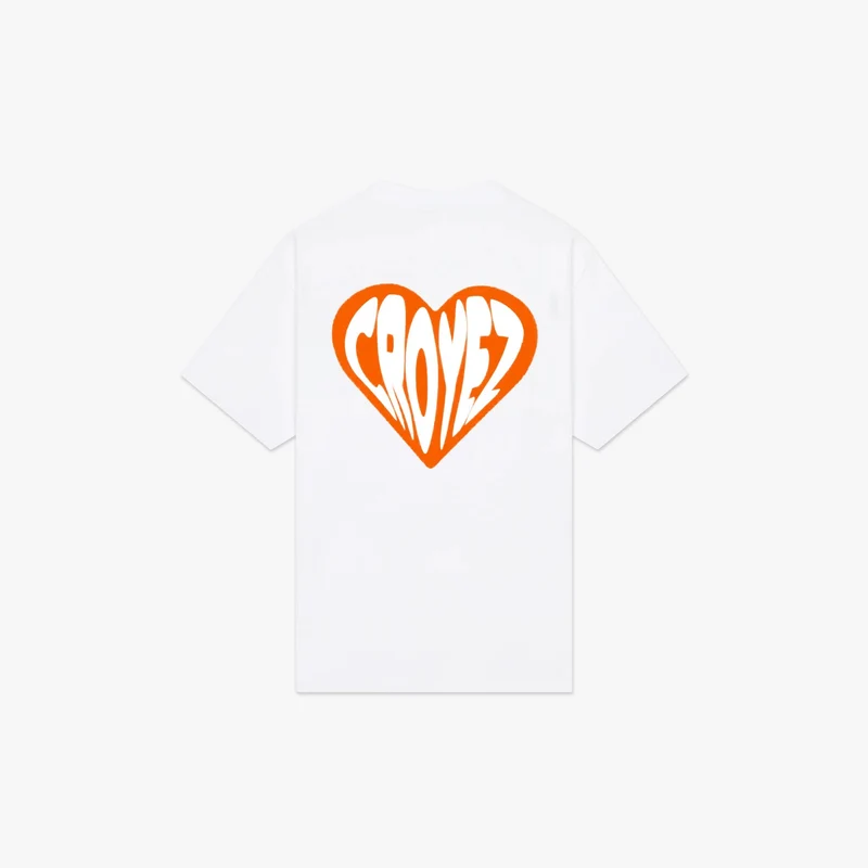 CROYEZ T-SHIRT PUFFED HEART T-SHIRT WIT
