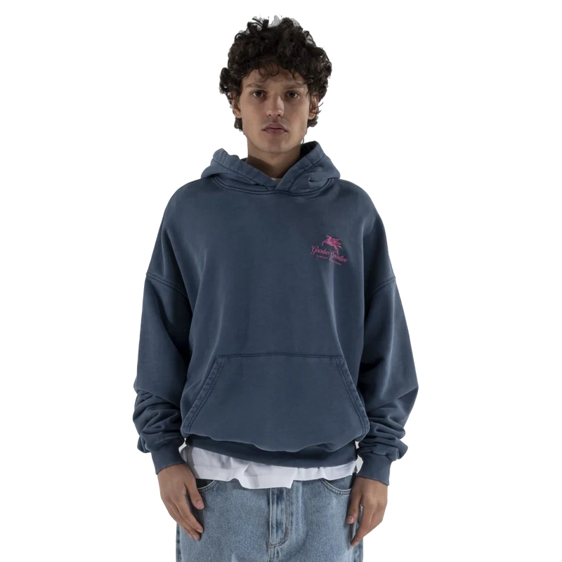 550g Washed Premium Hoodie Blue/pink