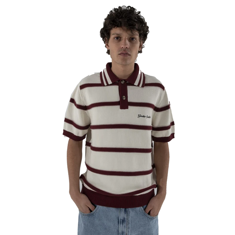 Red Plum Polo Burgundy/ecru