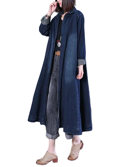 Dames Trenchcoat met Peter Pan-kraag en Patchwork Design