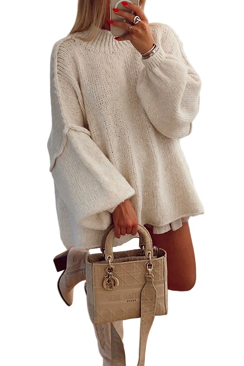 Dames Casual Pullover Trui met Verlaagde Schouder