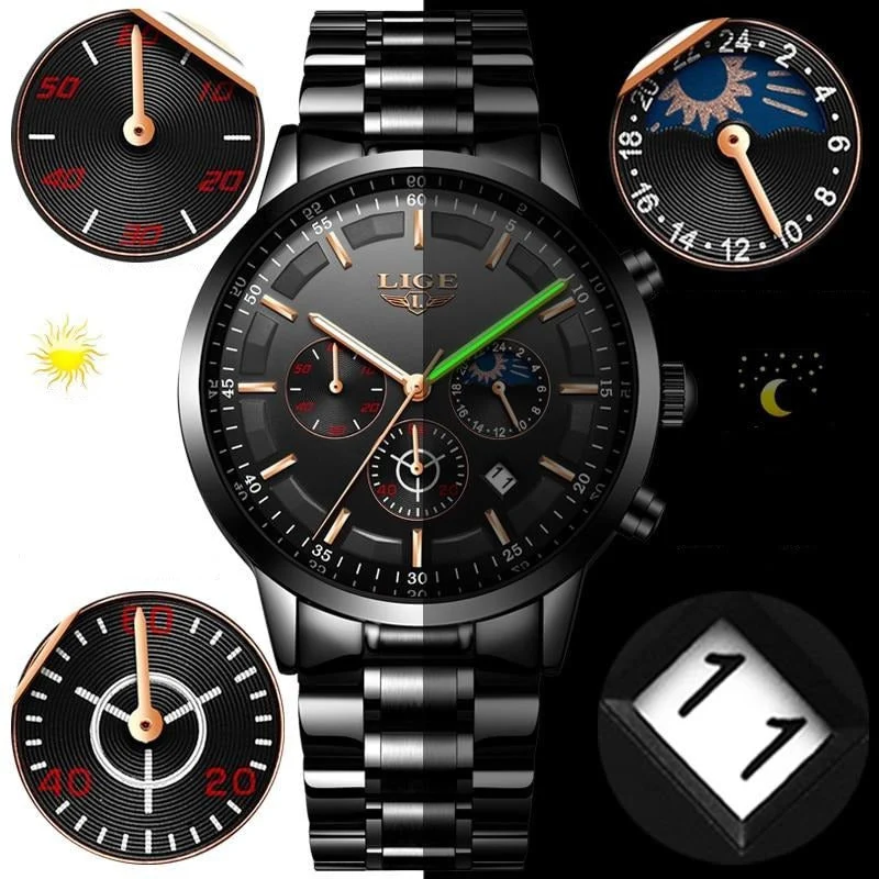 Militaire Zwart Horloge - Waterdicht | Tijd & Datum