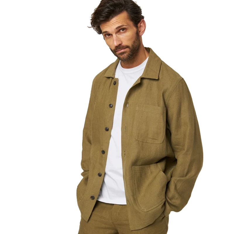 Grange Linen Shacket Khaki