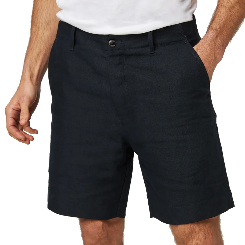 Grange Linen Shorts Navy