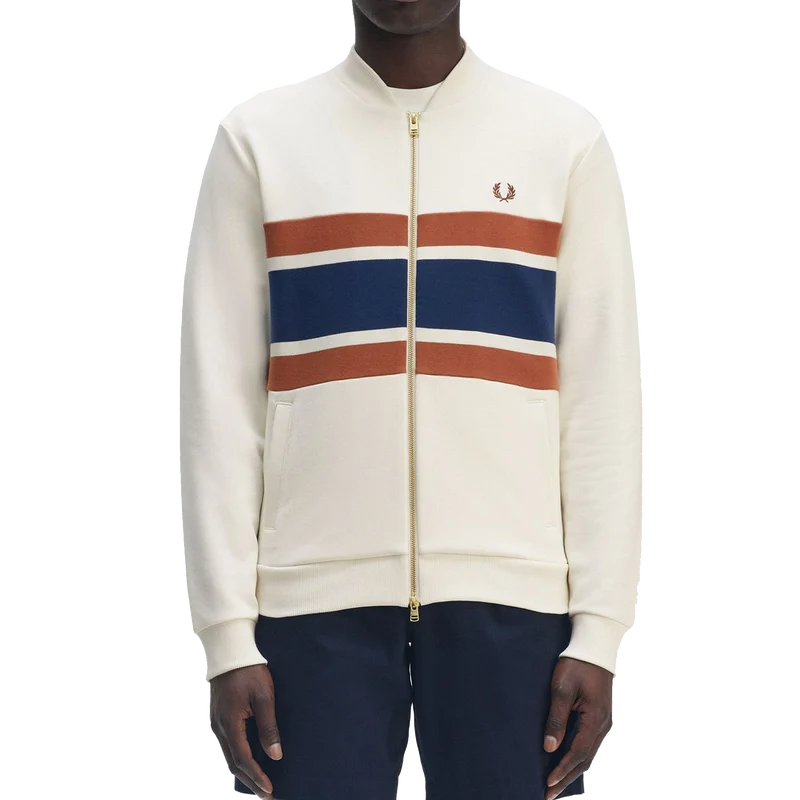 Panelled Zip Sweatshir Light Ecru