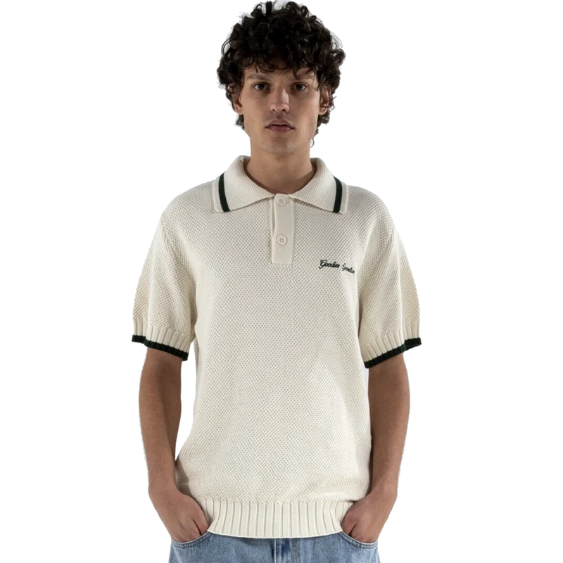 Contrast Polo Ecru/green