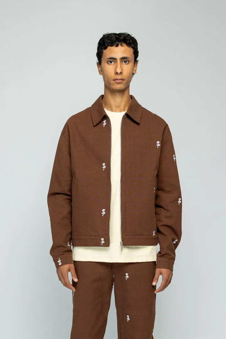 STRANGER SOCIETY JAS ROSES ALL OVER JACKET BRUIN