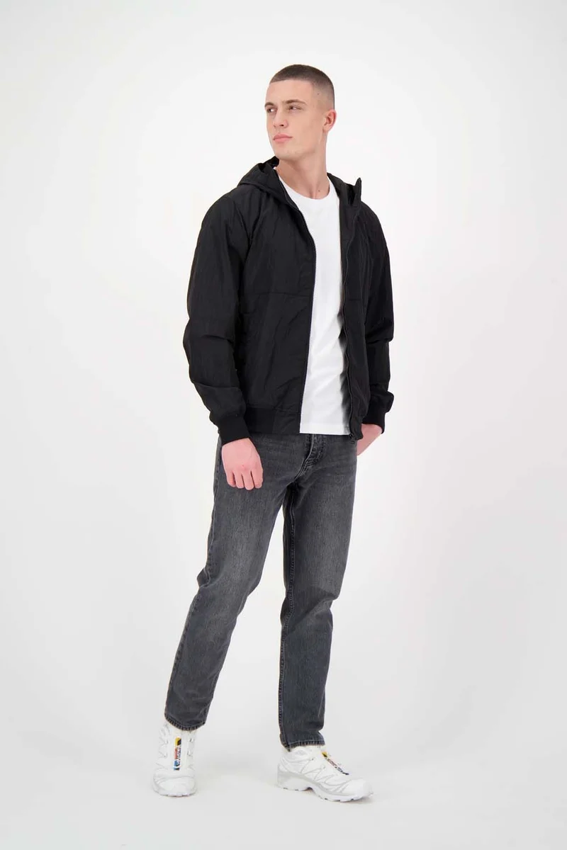 AIRFORCE JAS WAXED CRINCLE JACKET ZWART