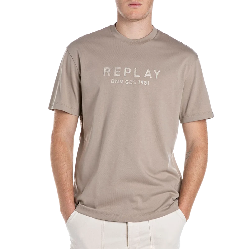 Embroided Logo Tee Stone