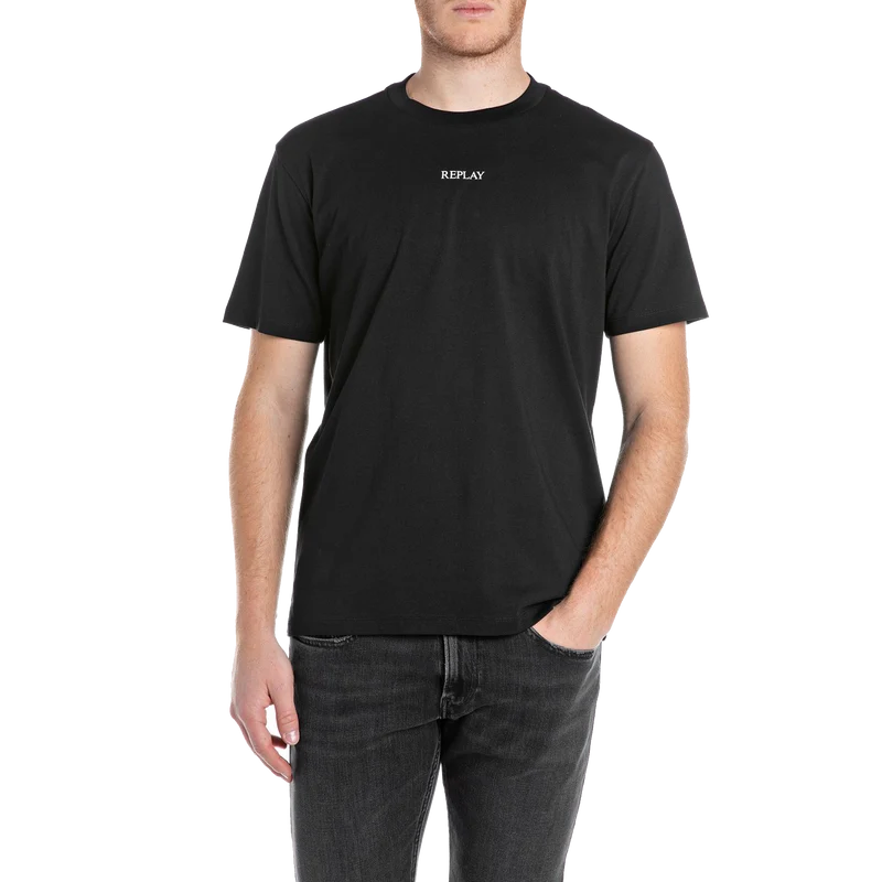 Replay Basic Logo Tee Black