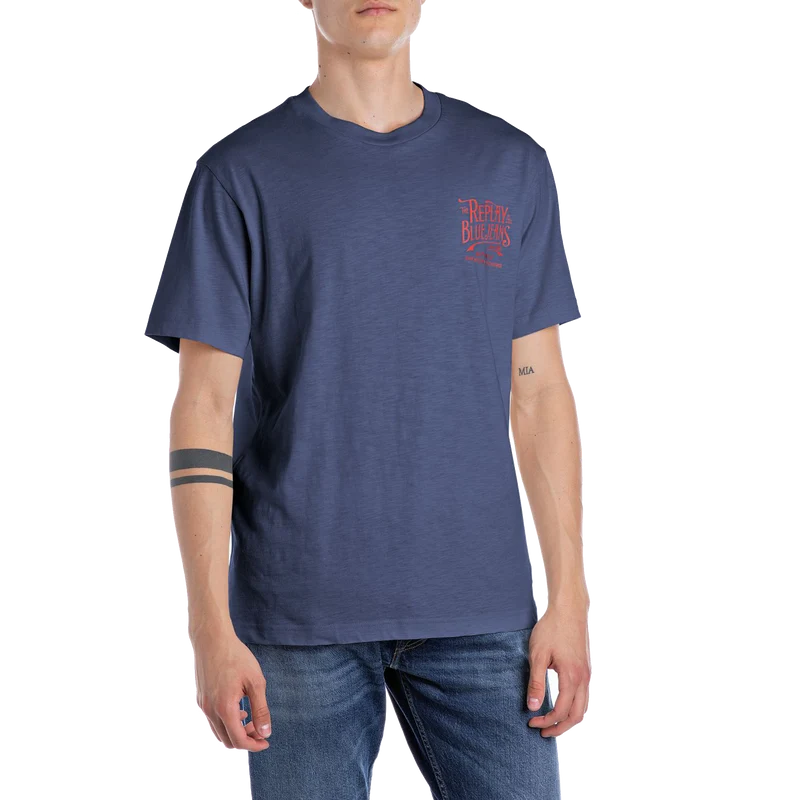 Backprint Tee Medium Blue