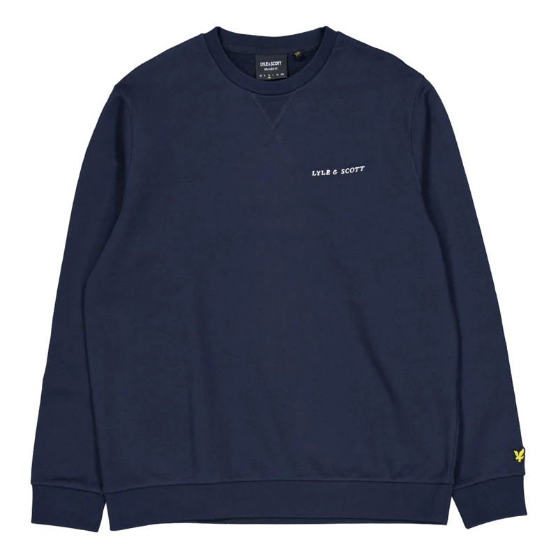 Loopback Embroidered Crew Neck Z271 Dark Navy