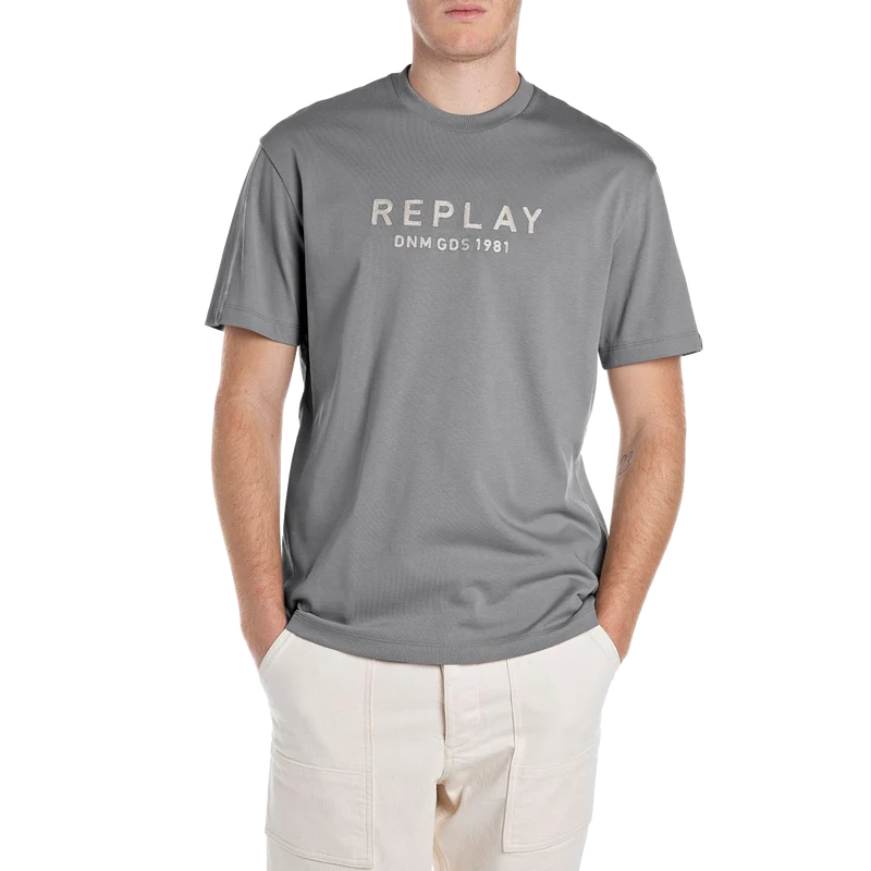 Embroided Logo Tee Grey Military