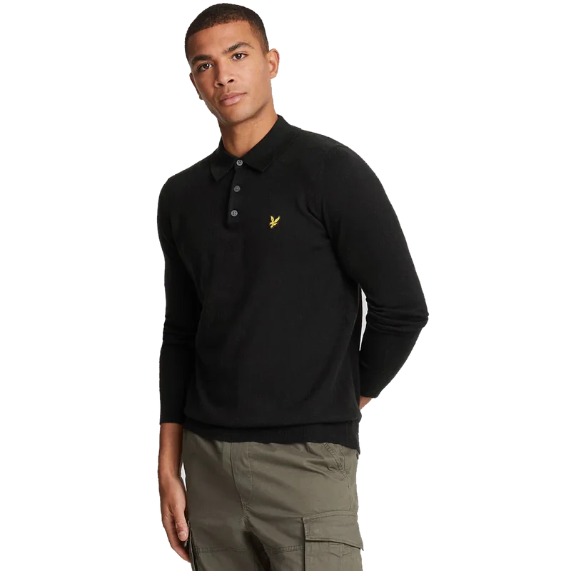 Cotton Merino Long Sleeve Knit Z865 Jet Black