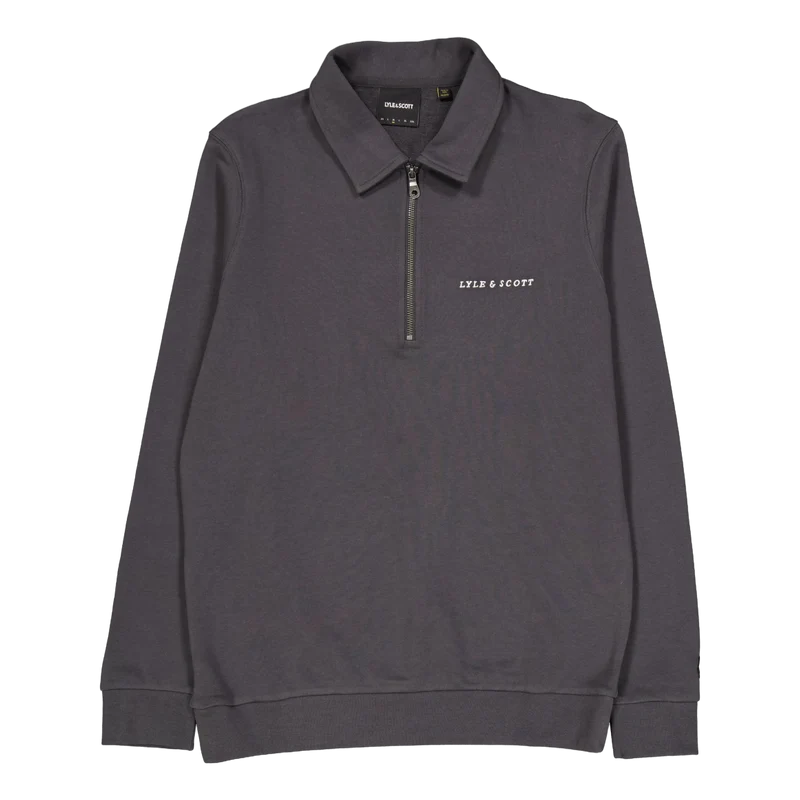 Loopback Embroidered Collared W635 Gunmetal