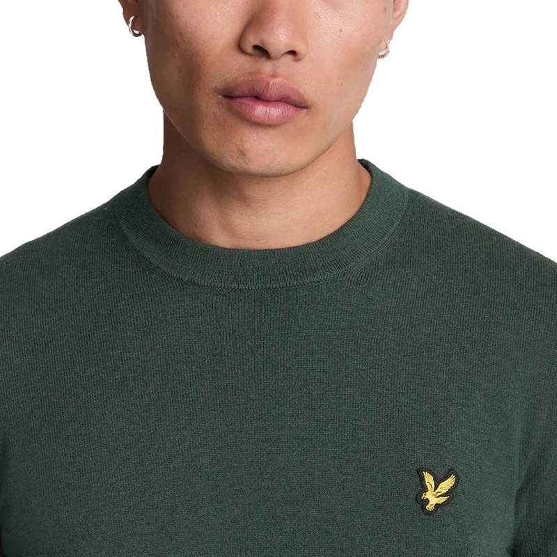 Cotton Merino Crew Neck Jumper X311 Argyle Teal