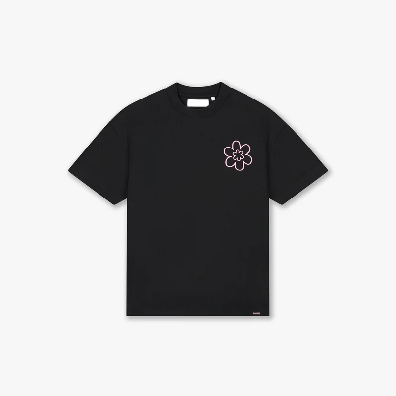CROYEZ T-SHIRT CONTOUR DE LA FLEUR T-SHIRT ZWART