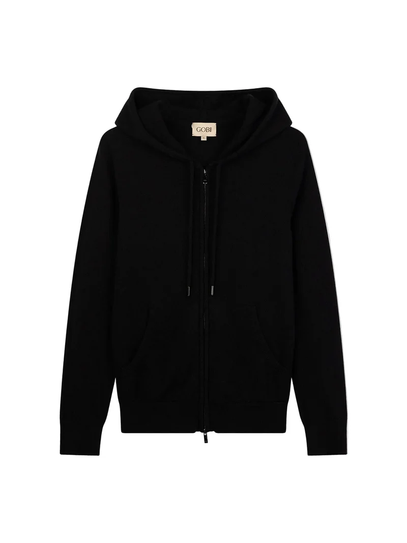 Woman Zipper Hoodie with Smiley Pocket
