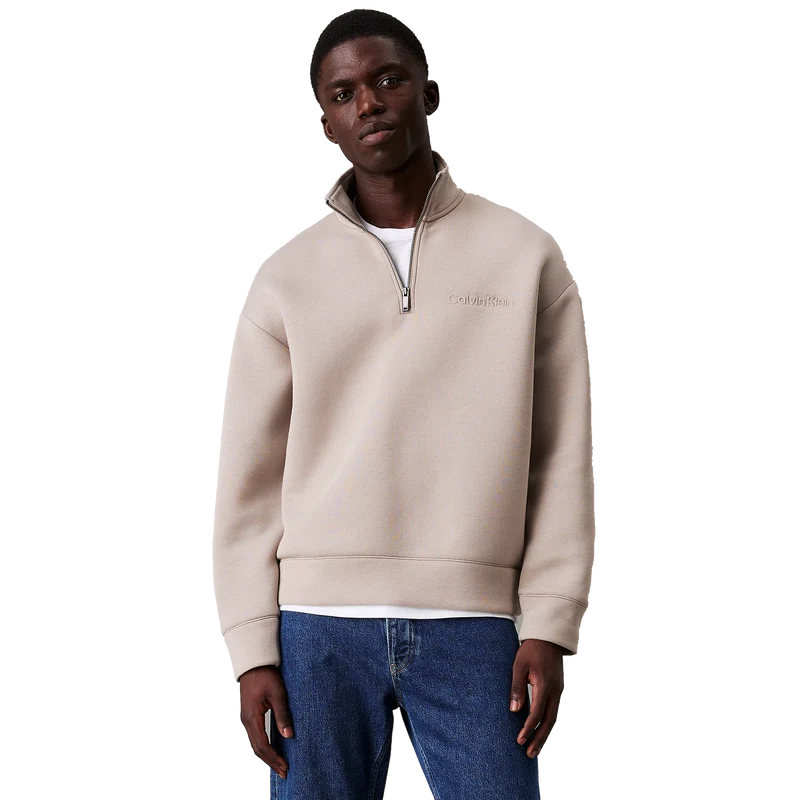 Calvin Klein Spacer Embossed Logo Q-zip Khaki