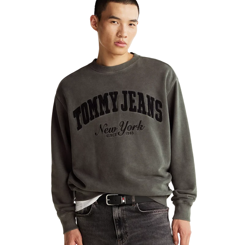 Tjm Rlx Vintage Varsity Crew Black