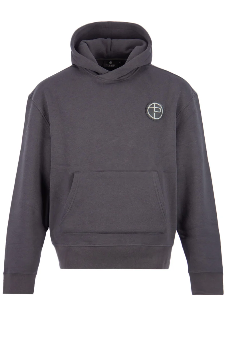 TIP DE BRUIN SWEATER TIP HOODIE BADGE GRIJS