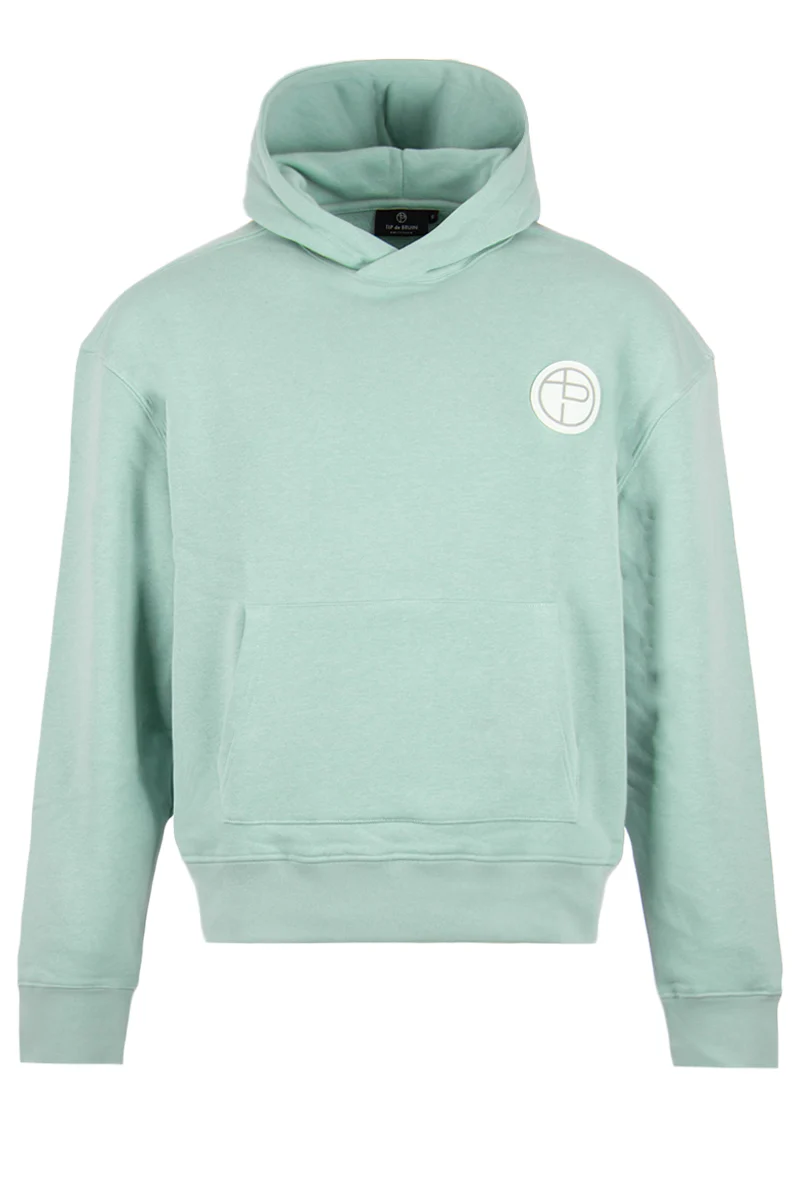 TIP DE BRUIN SWEATER TIP HOODIE BADGE AQUA