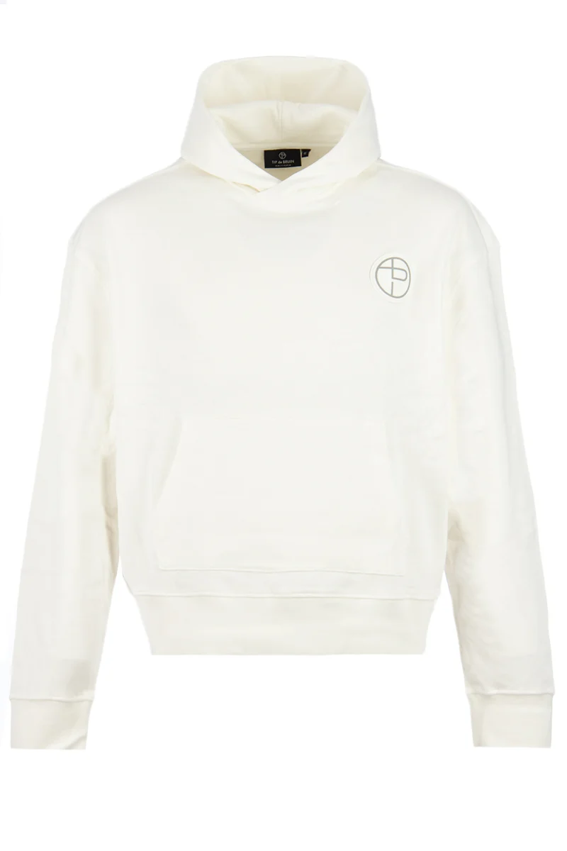 TIP DE BRUIN SWEATER TIP HOODIE BADGE OFF WHITE