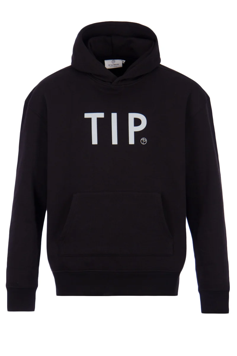 TIP DE BRUIN SWEATER TIP HOODIE TIP ZWART