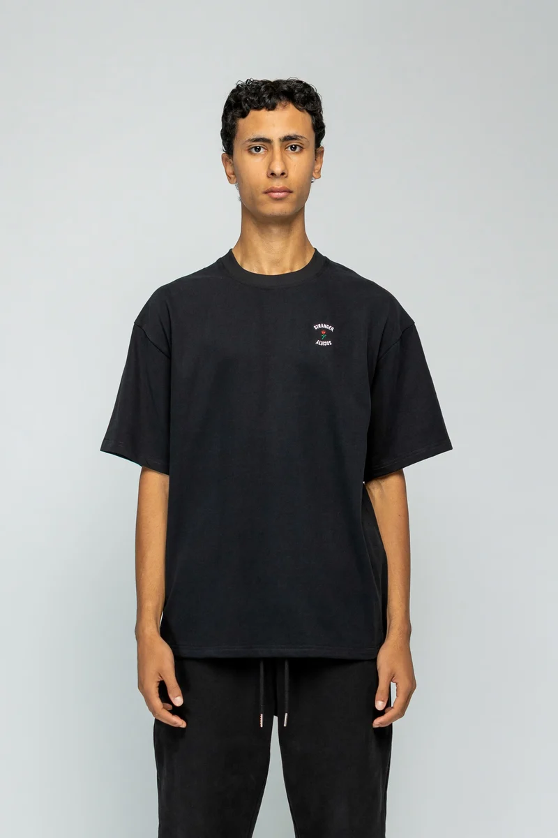 STRANGER SOCIETY T-SHIRT CREW LOGO T-SHIRT ZWART