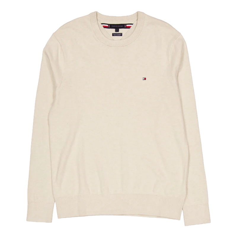 Pima Org Ctn Cashmere Crew Nec Heathered Oatmilk