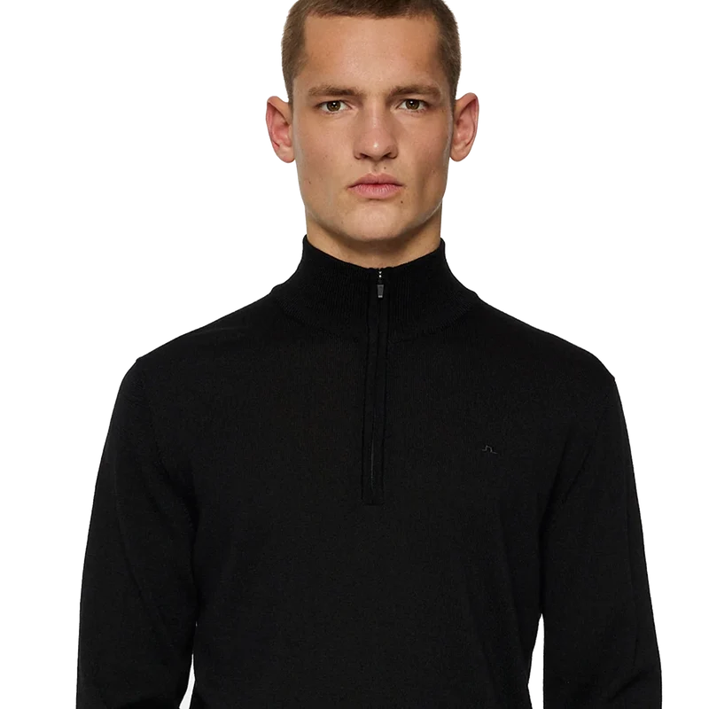 Kiyan Merino Quarter Zip Black
