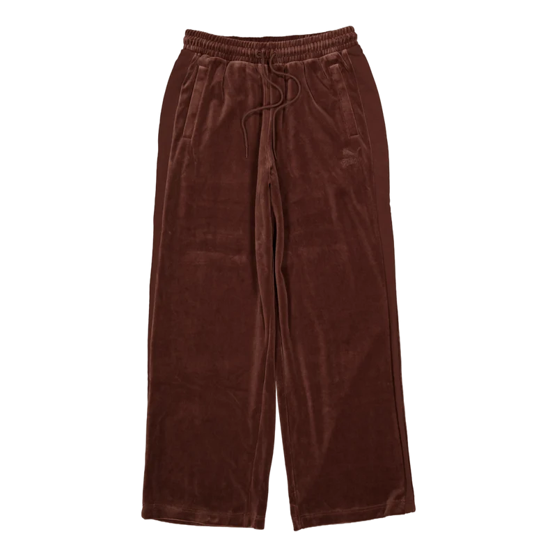 T7 Oversized Velour Track Pant Brown