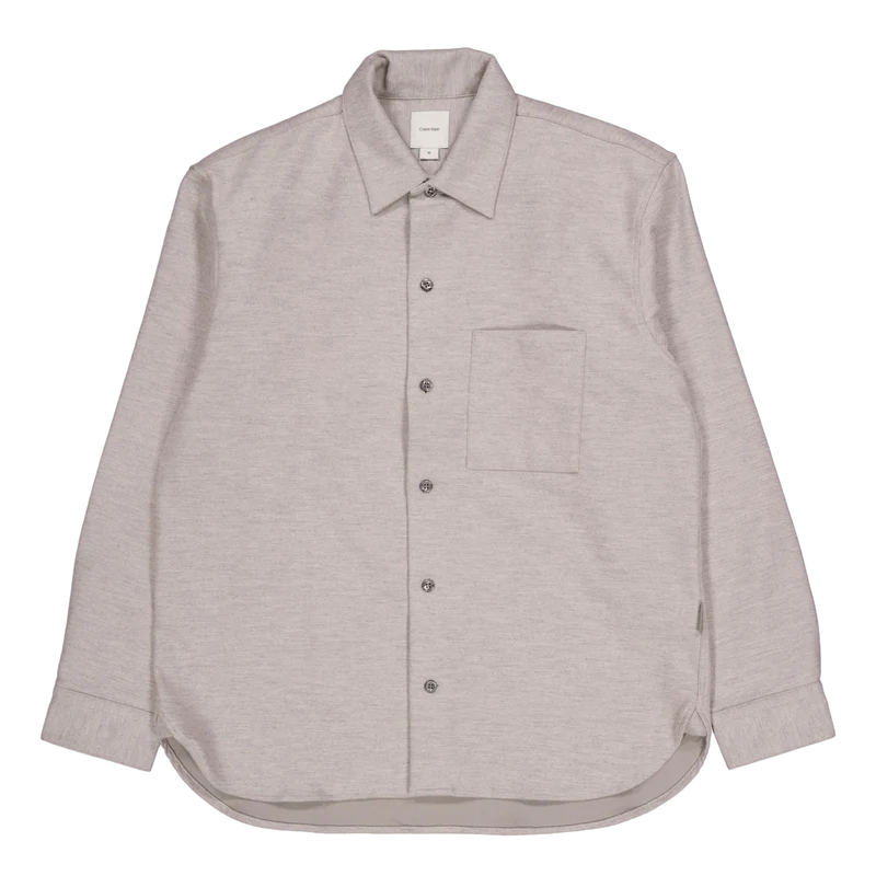 Brushed Wool Optic Overshirt Grey
