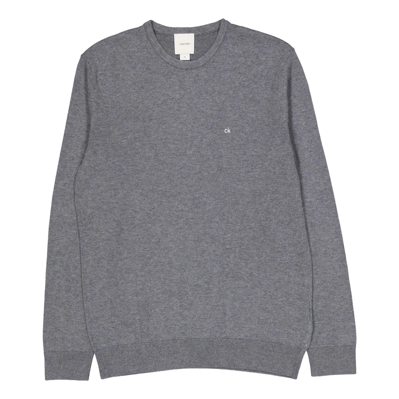 Cotton Silk Blend Cn Sweater Grey