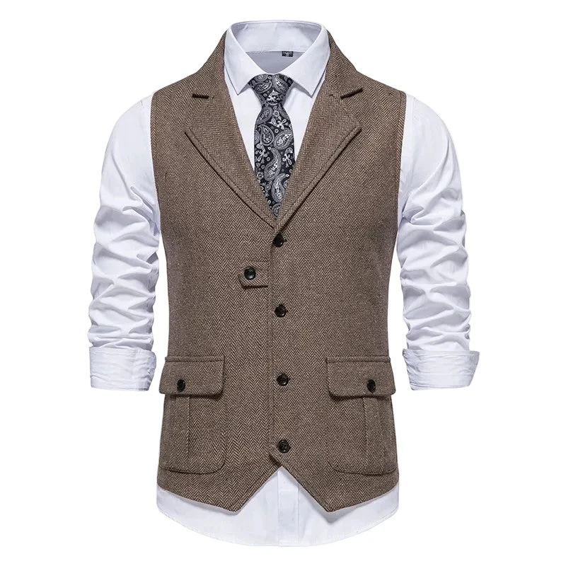 Heren Vest Smart Casual Stijl Met Professionele Knoopdetails