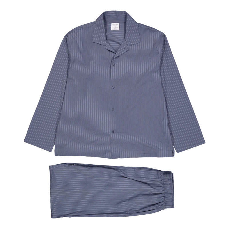 L/s Button Down Pant Set Steady Stripe Turbulence