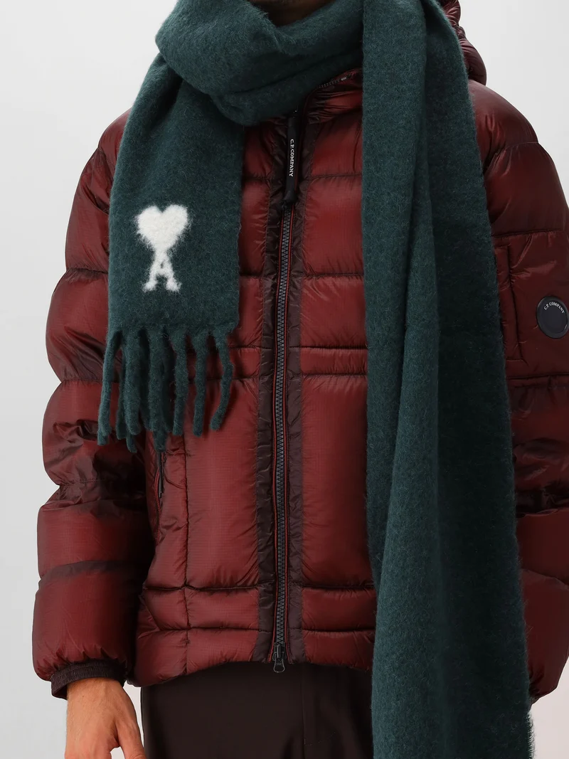 Ami Paris Sjaal Groen Ami De Coeur Jacquard