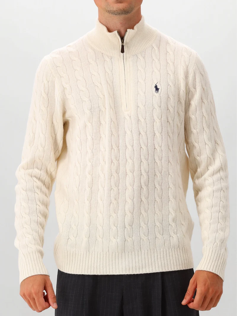 Polo Ralph Lauren Gebreide Trui Wit Half Zip