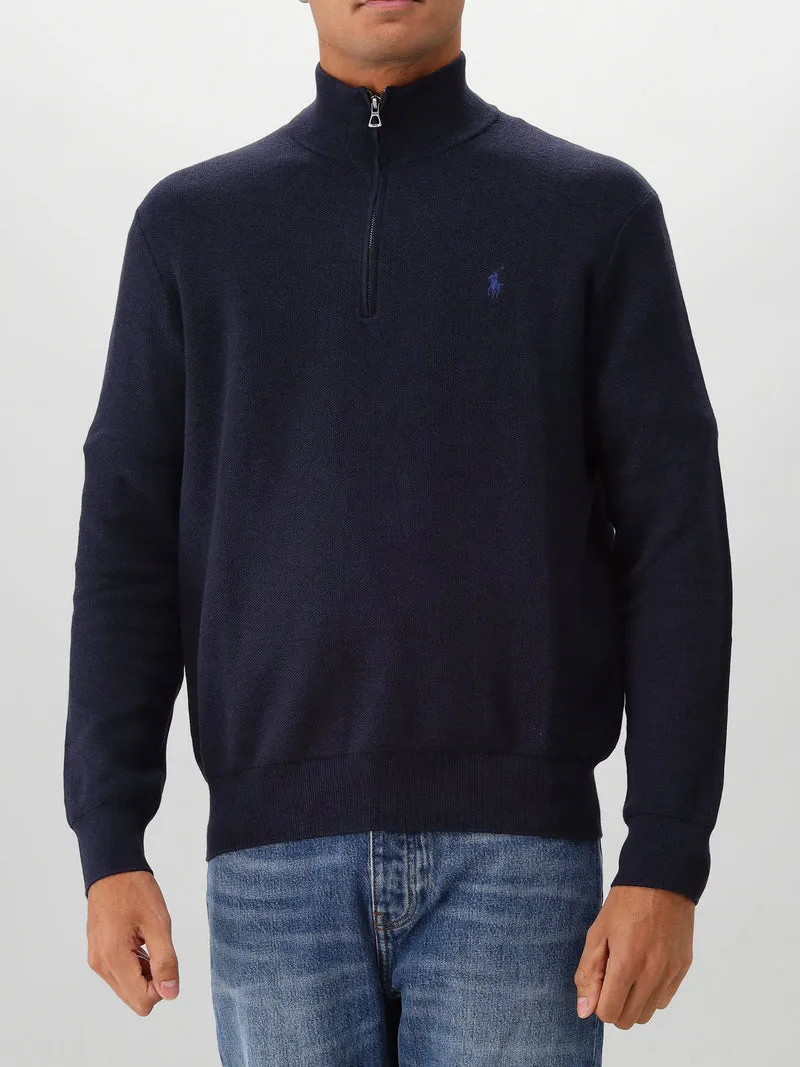 Polo Ralph Lauren Gebreide Trui Blauw Half Zip