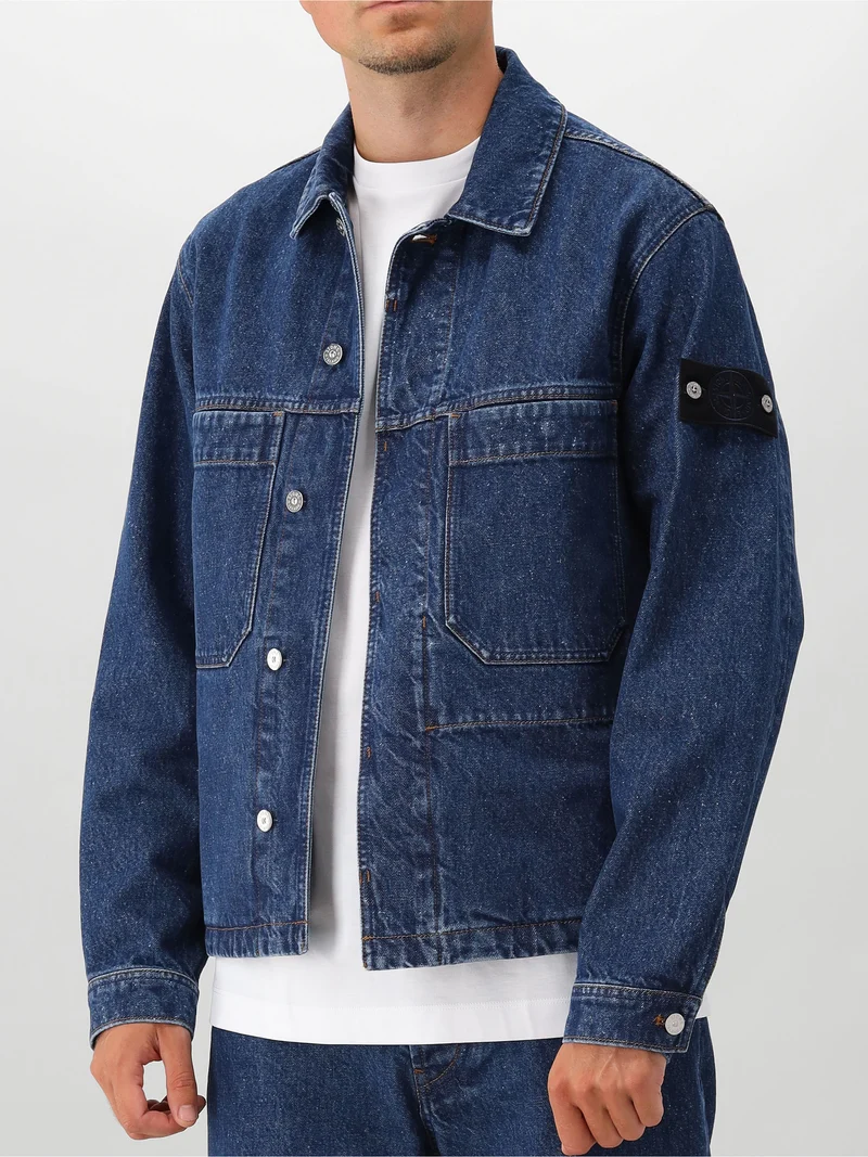 Stone Island Overshirt Spijker Blauw
