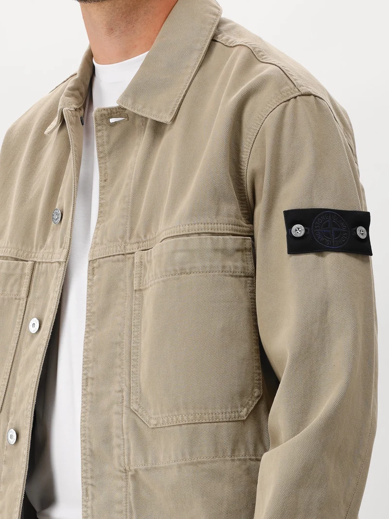 Stone Island Overshirt Spijker Beige