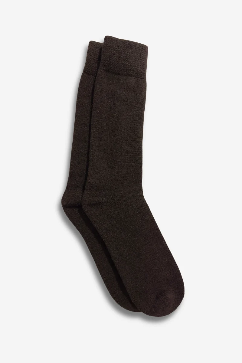 FUZZY BROWN SOCKS - ALPACA